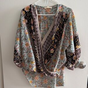 LoveStitch Faux Wrap Blouse